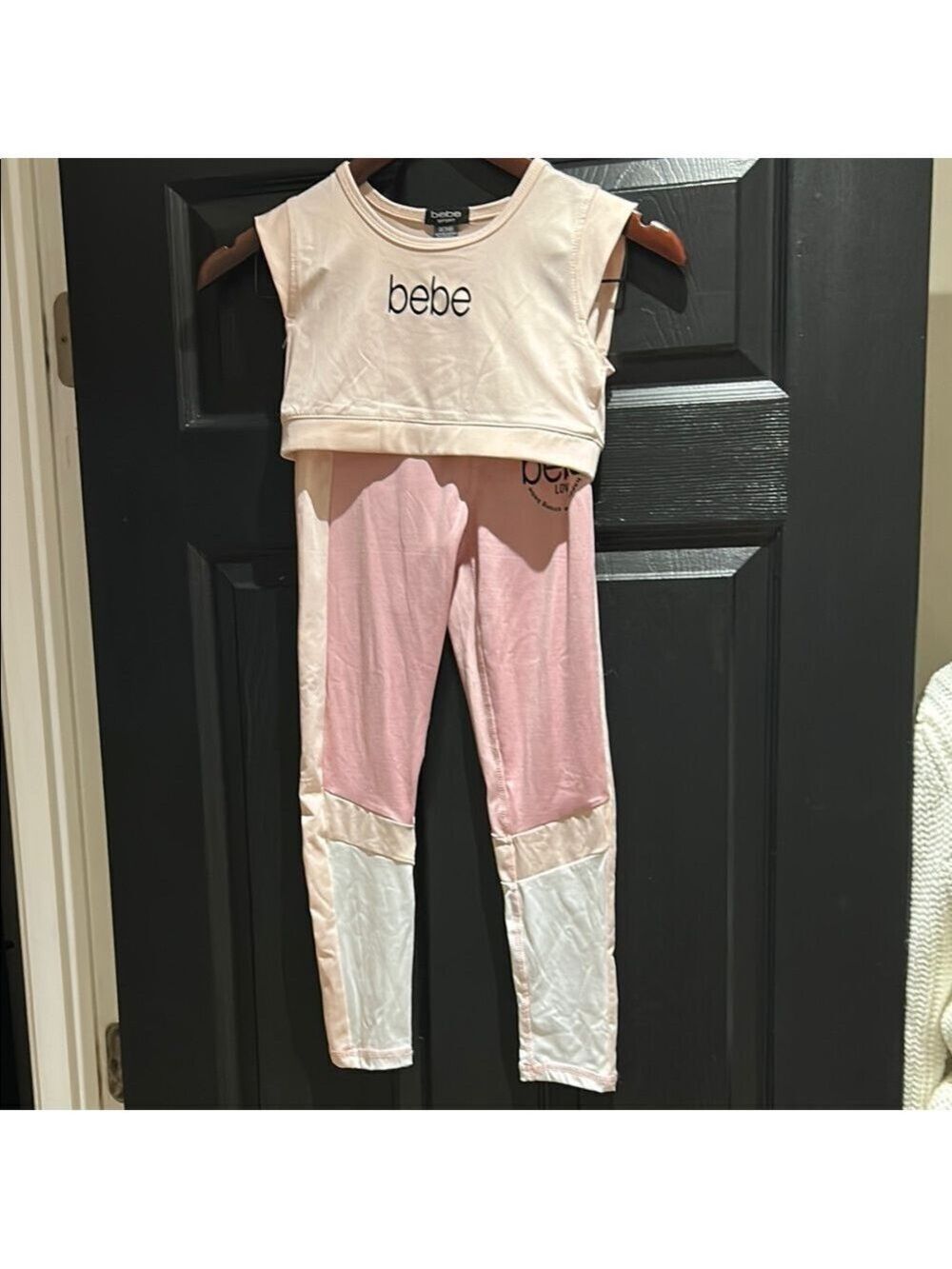Bebe Girls Pink and White Dance/Gym Set